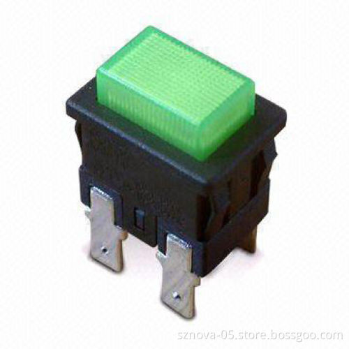 Pushbutton Power Switch with Optional LED Indicator Light, Compliant with the RoHS Directive